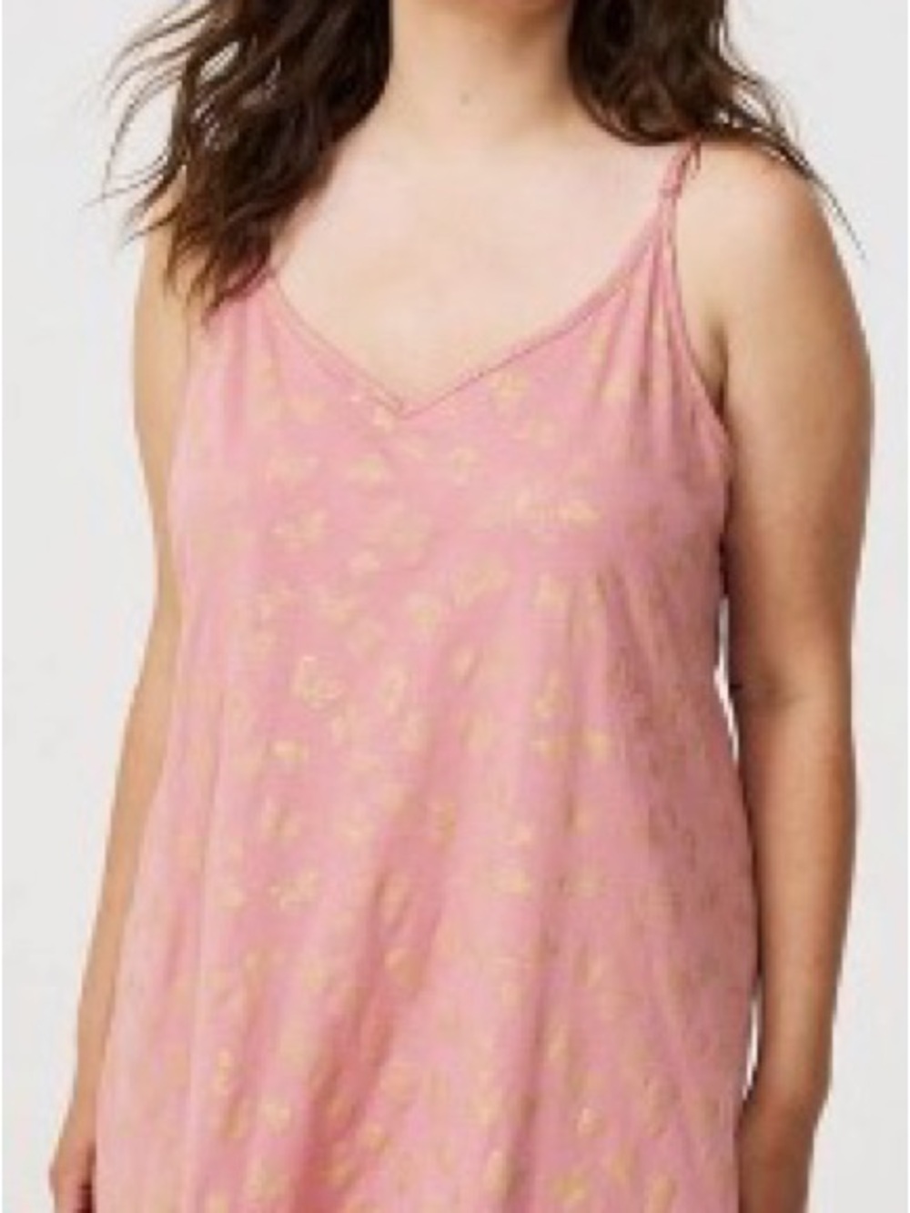 Torrid lightweight v back jersey nightgown with Subtle Gold Butterfly Print